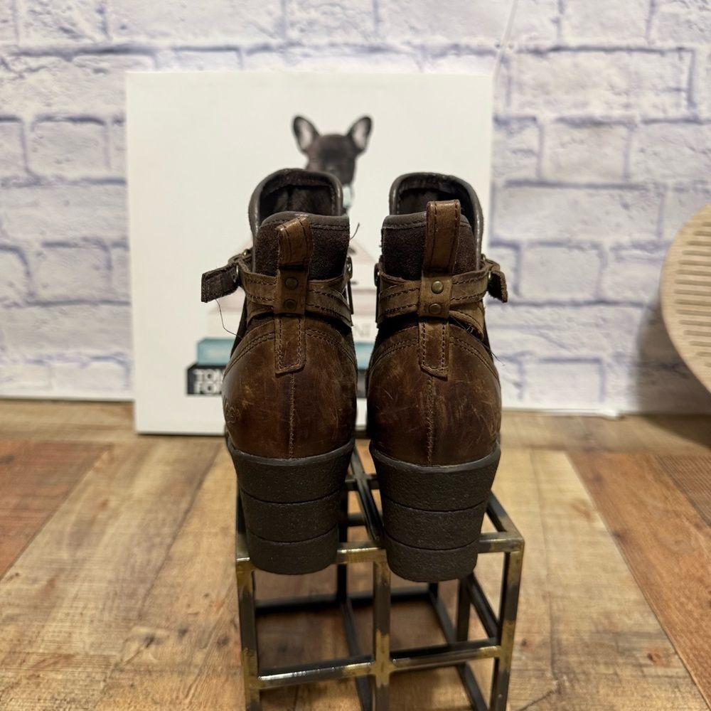Ugg Australia Womens Emalie Brown Leather Ankle Bootie Wedge Boots Shoes size 8 - Picture 7 of 14